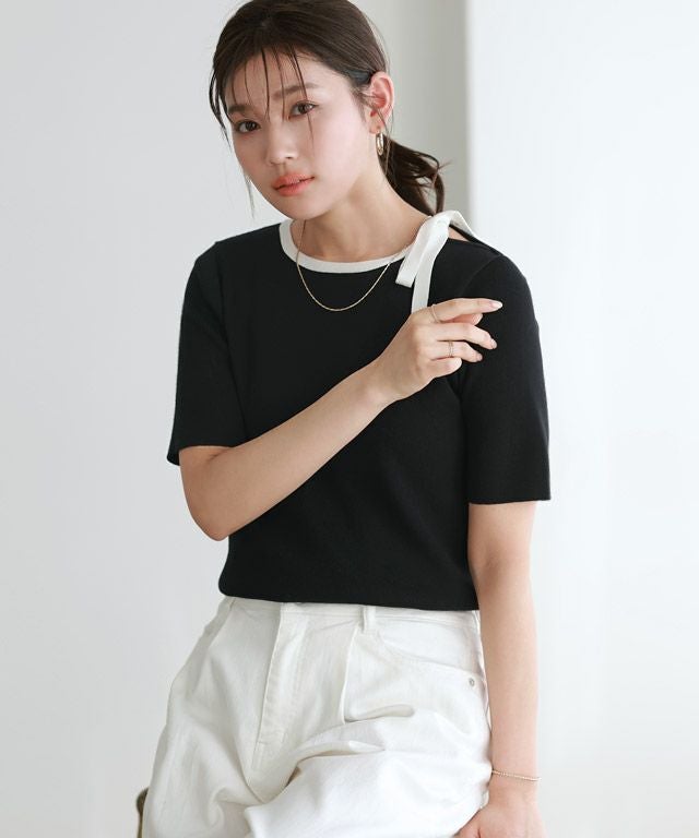 166cm / ブラック×オフホワイト / M