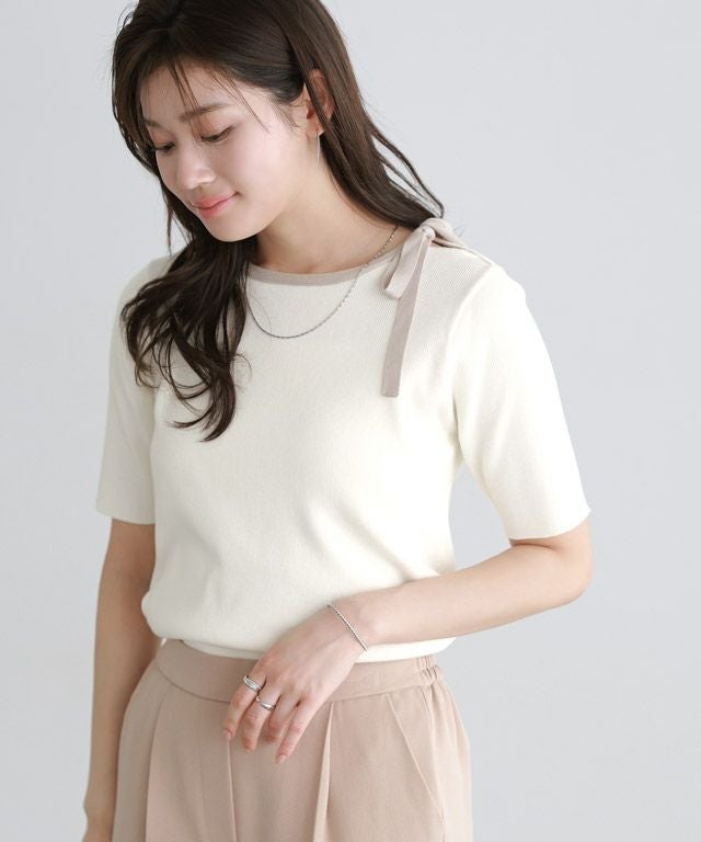 166cm / オフホワイト×グレージュ / M