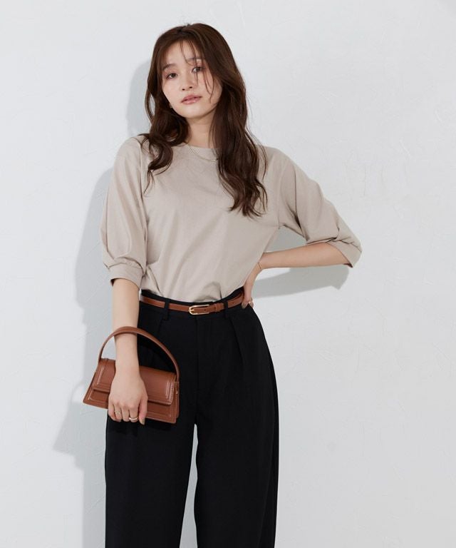 166cm / グレージュ / ボートネック / M