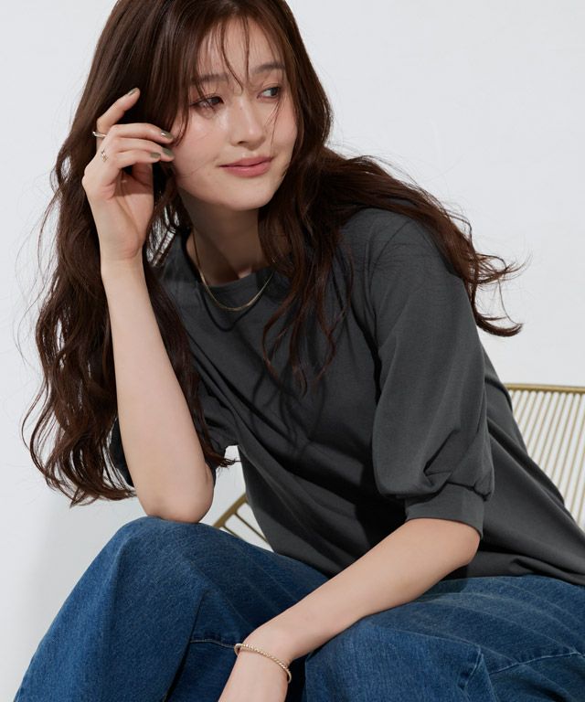 166cm / チャコール / スクエアネック / M