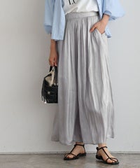 シャイニーサテンワイドパンツ