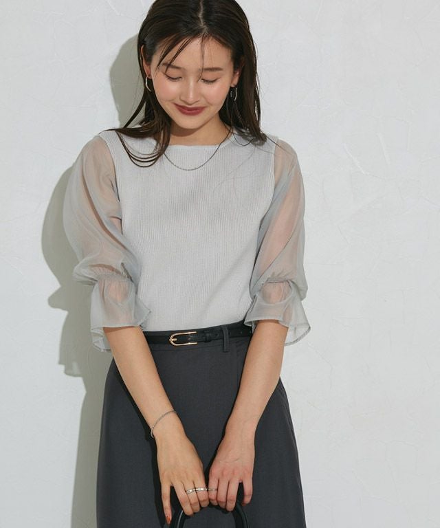 166cm / ボートネック / グレー / M