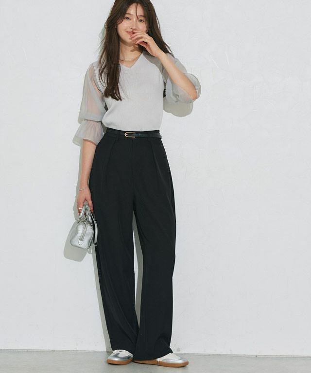 166cm / Vネック / グレー / M