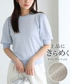 袖ボリュームラメシアーニット