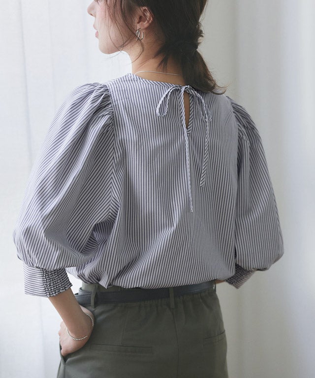 163cm / ストライプ / ネイビー / M