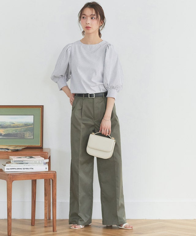 163cm / ストライプ / グレー / M