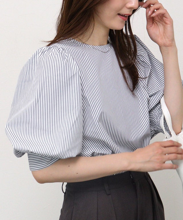 163cm / ストライプ / ネイビー / M