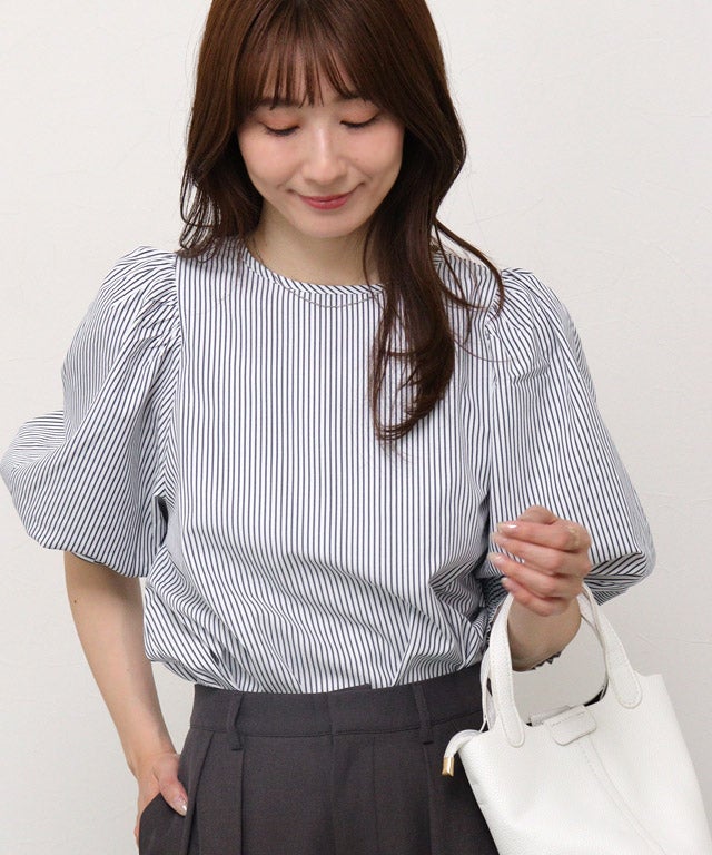 163cm / ストライプ / ネイビー / M