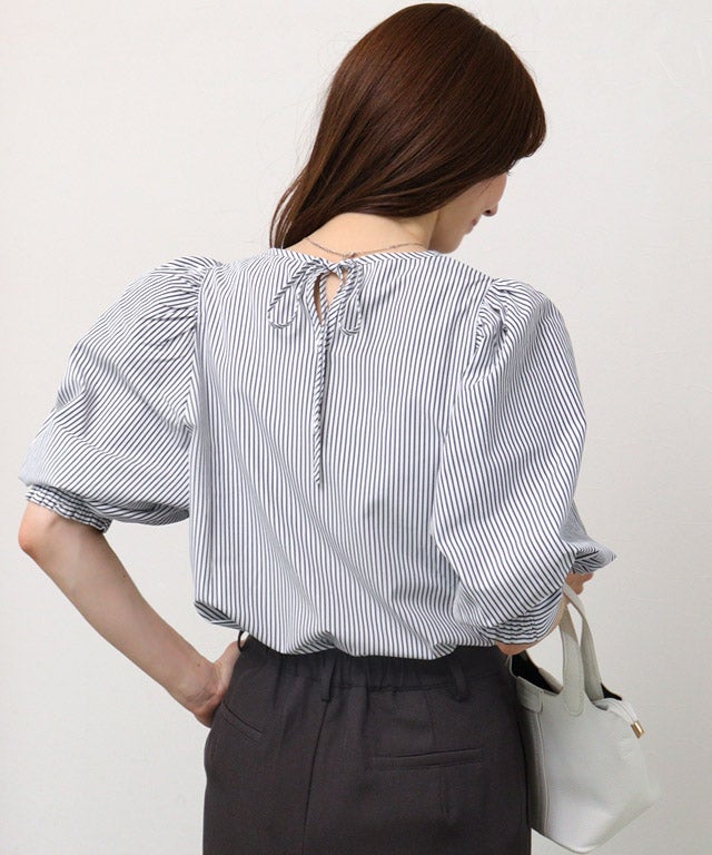 163cm / ストライプ / ネイビー / M