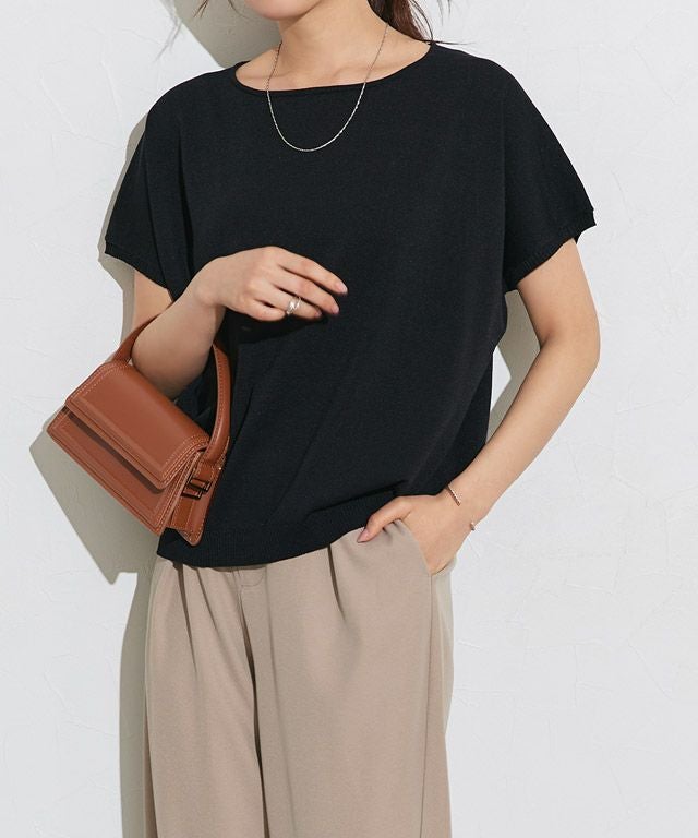 166cm / ブラック / ボートネック / M