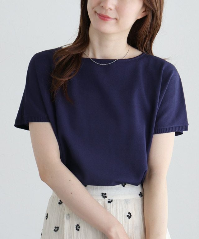 163cm / ネイビー / ボートネック / M
