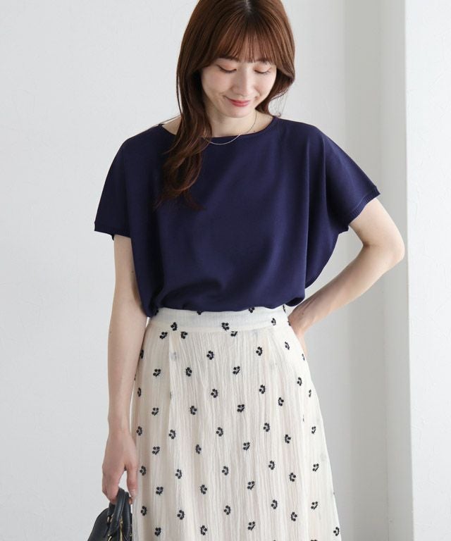 163cm / ネイビー / ボートネック / M