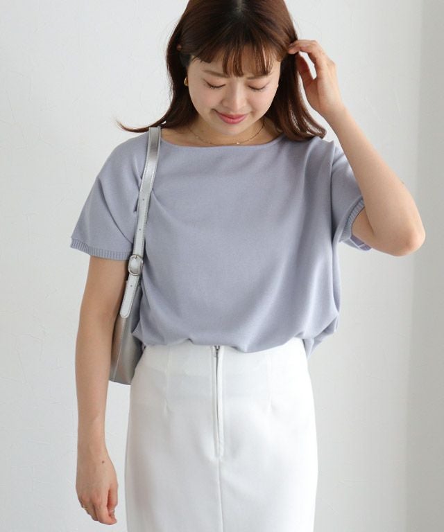 157cm / ラベンダーグレー / ボートネック / M