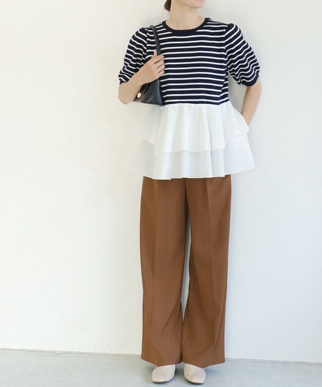 163cm / ネイビー×オフホワイト / M