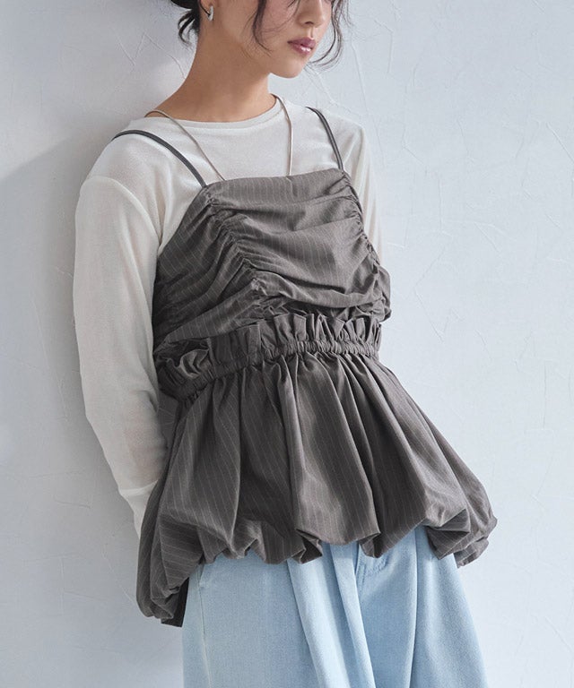 163cm / ストライプ / チャコール / M