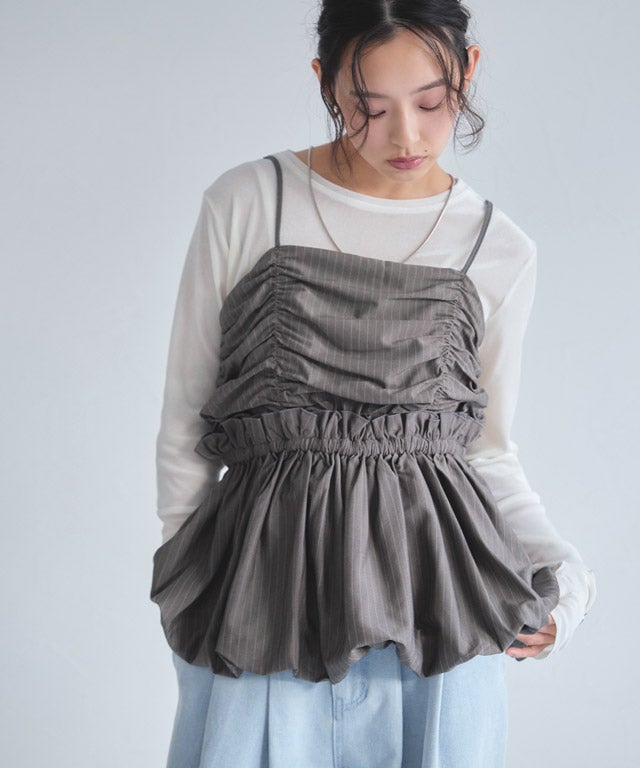 163cm / ストライプ / チャコール / M