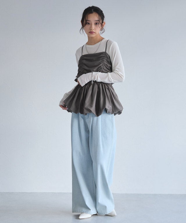 163cm / ストライプ / チャコール / M