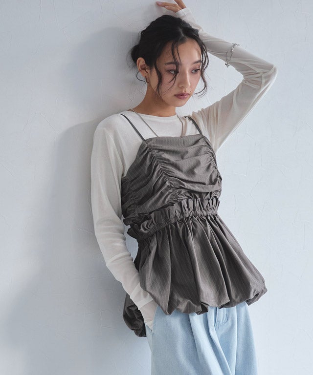 163cm / ストライプ / チャコール / M