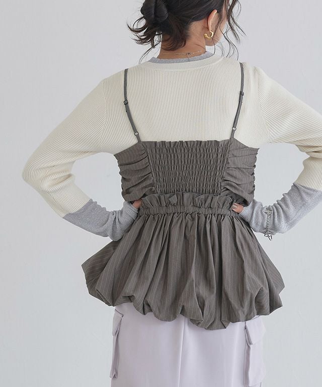 163cm / ストライプ/チャコール / M