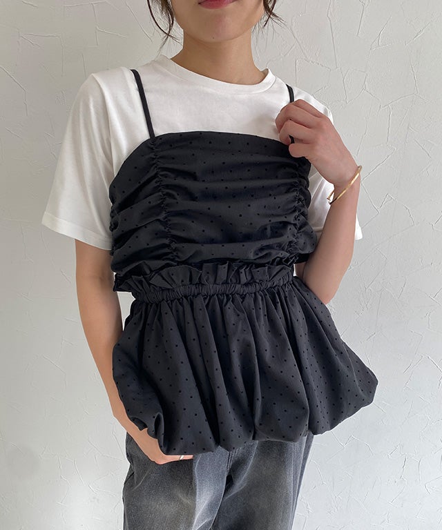 160cm / ドット / ブラック / M