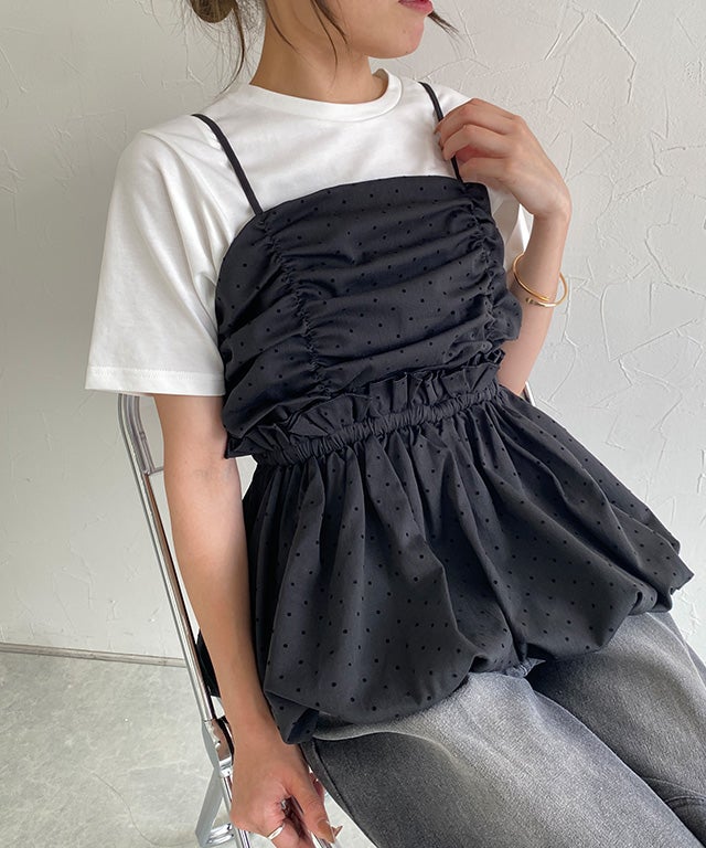 160cm / ドット / ブラック / M