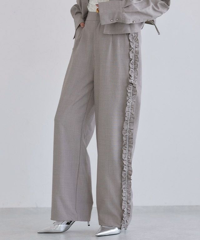 サイドフリルデザインパンツ