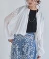 レース刺繍バルーンショートブルゾン