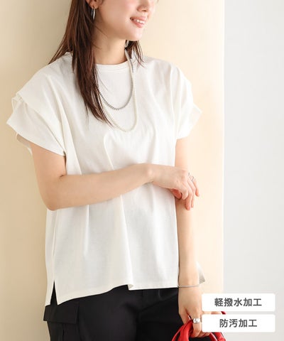 軽撥水・防汚タックスリーブドルマンTシャツ