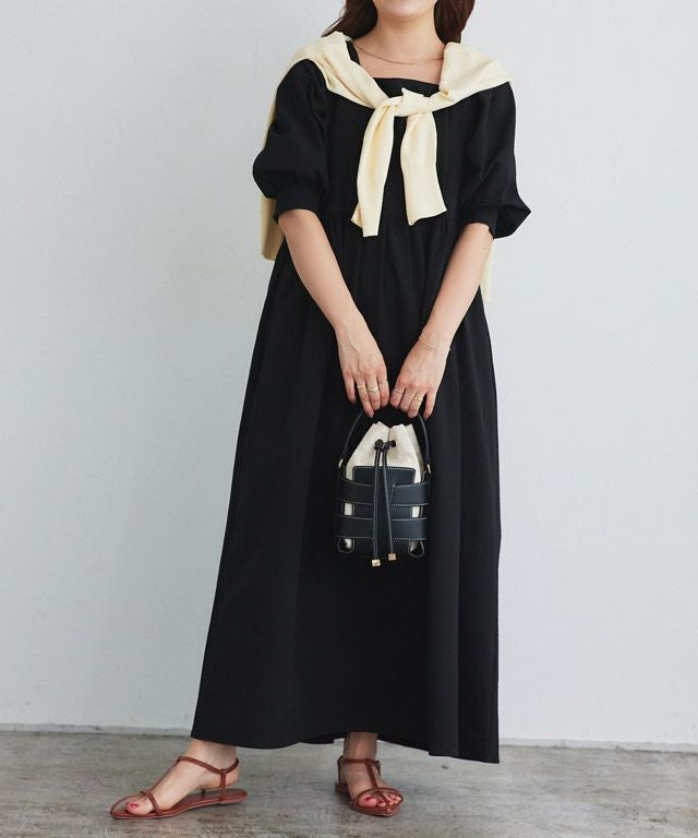 ATELIER PIERROTトワルドジュイ柄 ひざ丈ワンピース パフスリーブ リップルパフスリーブワンピース 【スピード配送】 | 【公式】Pierrot