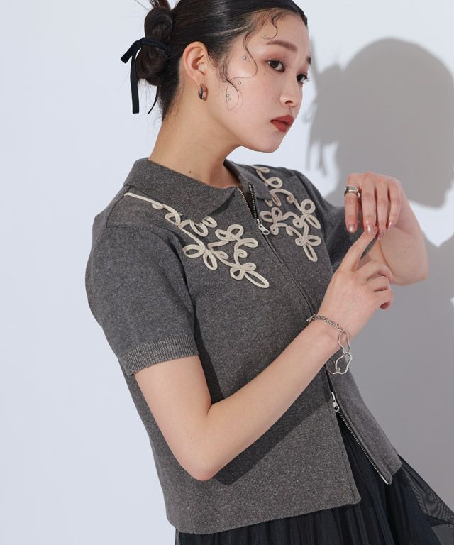 166cm / チャコール×アイボリー / F