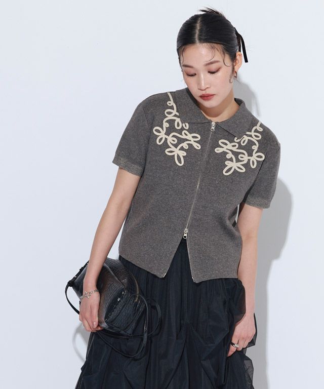 166cm / チャコール×アイボリー / F