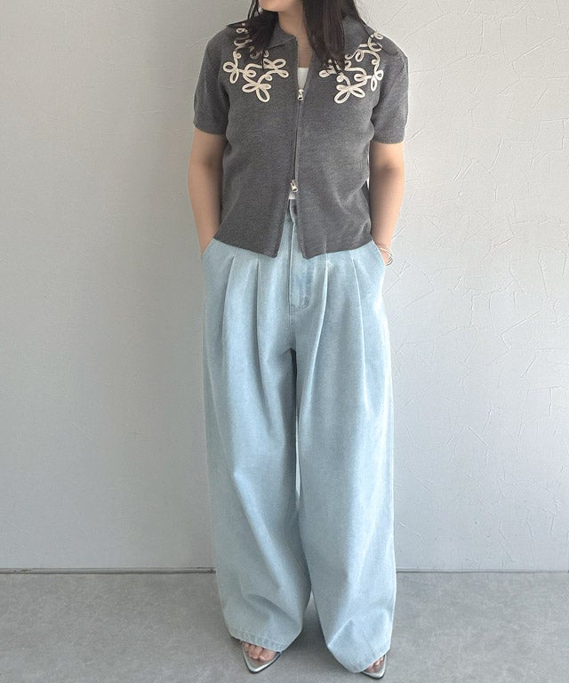 155cm / チャコール×アイボリー / F