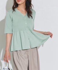 ペプラムニットカーディガン