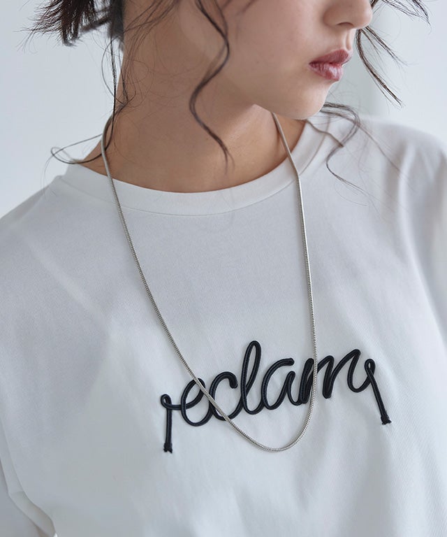 [ECLAM] コード刺繍ロゴTシャツ