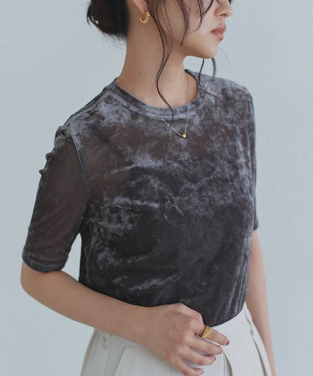  [ECLAM] シアーベロアカットソー