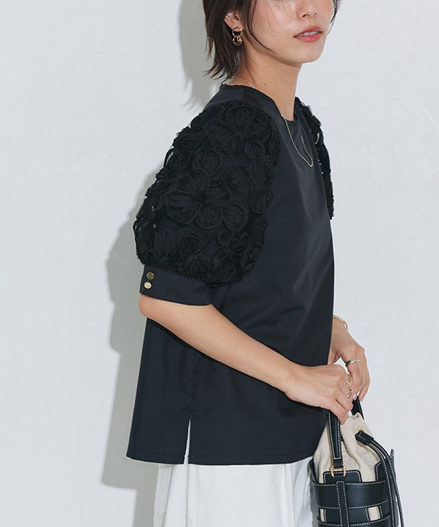 フラワーコードレースブラウス