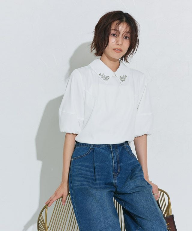 ビジュー付き構築袖ブラウス【Pierrot】 | 【公式】Pierrot（ピエロ
