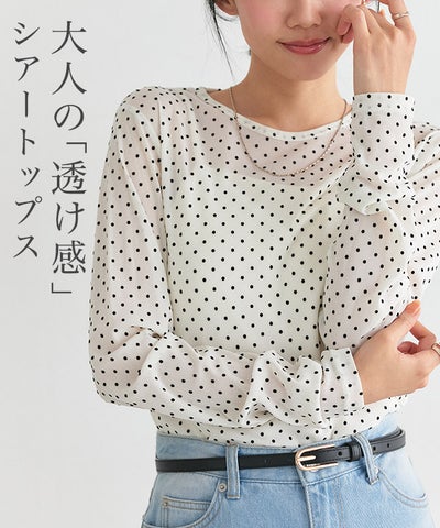 柄が選べるロングスリーブシアーカットソー