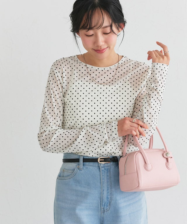 162cm / ドット / アイボリー / M