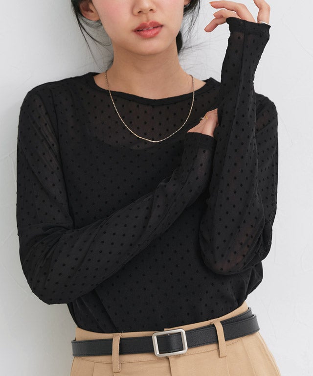 162cm / ドット / ブラック / M