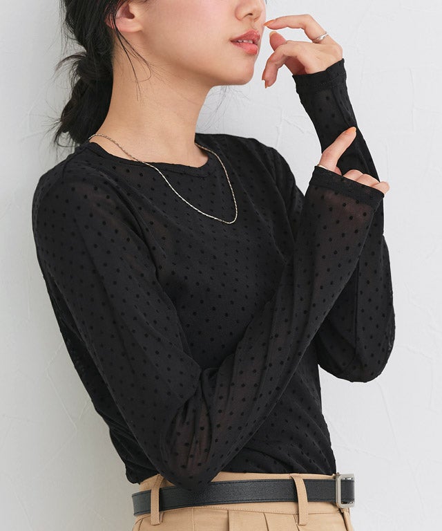 162cm / ドット / ブラック / M