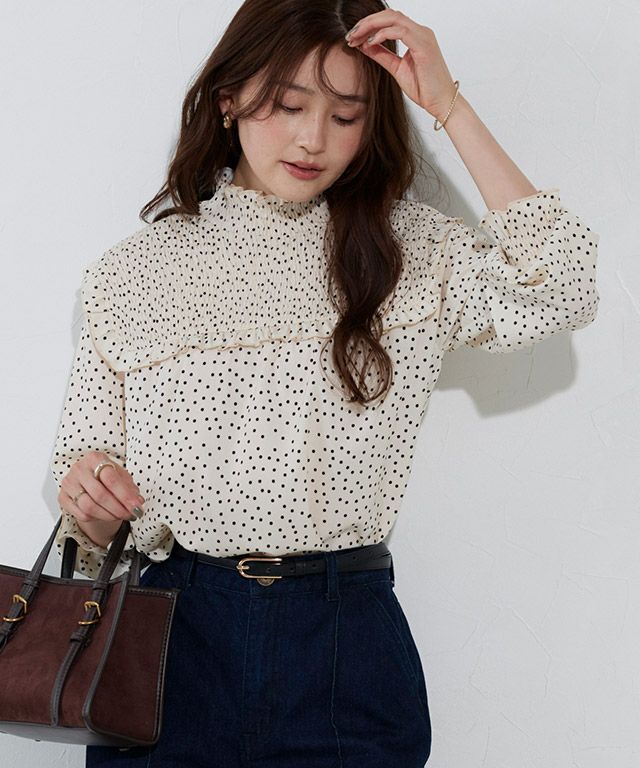 166cm / ドット / エクリュ / M