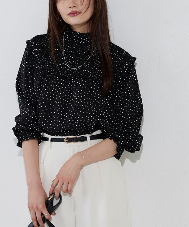 166cm / ドット / ブラック / M