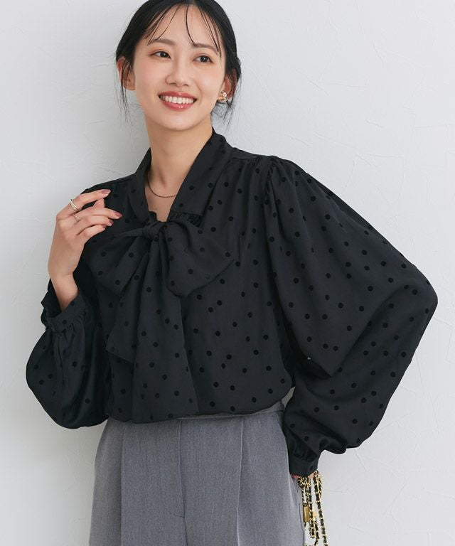 柄が選べる2wayリボンギャザーブラウス 【Pierrot】【木村えりなさん