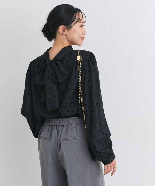 162cm / フロッキードット / ブラック / M