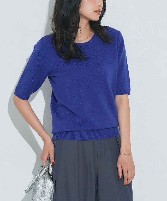 【百貨店購入】カシミヤ半袖ニット セール】 カシミヤ半袖トップ （ニット・セーター）｜GRACE