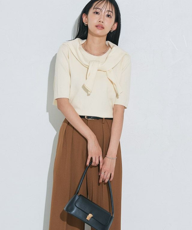 【百貨店購入】カシミヤ半袖ニット セール】 カシミヤ半袖トップ （ニット・セーター）｜GRACE