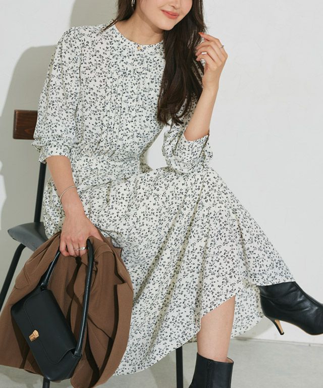 166cm / 花柄 / アイボリー / M