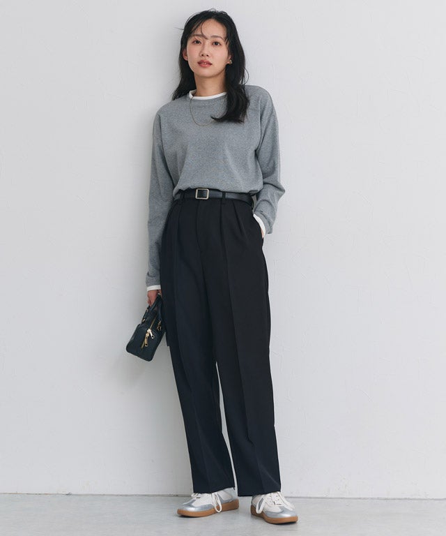 センタープレスタックテーパードパンツ【Pierrot】◇送料無料【shiho