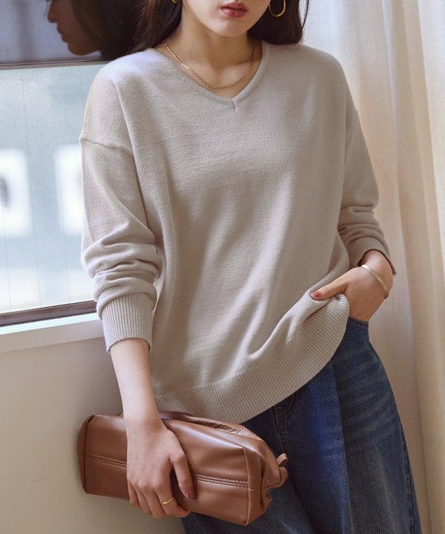 10％OFFクーポン対象】プレミアムカシミヤタッチオーバーサイズニット